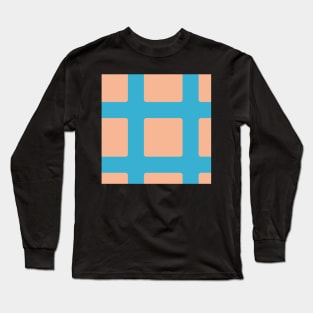 graphic turquoise and tan minimalist block pattern Long Sleeve T-Shirt
